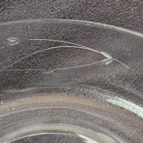 Princess House Chip And Dip Heritage Pattern Etched Floral Design Clear Crystal - Picture 6 of 8